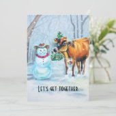 Invitation à la fête de Noël de Cowboy Snowman (Debout devant)