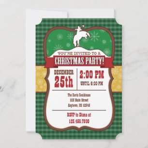 Invitation à la fête de Noël de Cowboy Vert