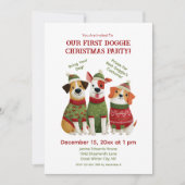 Invitation à la fête de Noël de Fun Doggie (Devant)