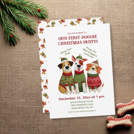 Invitation à la fête de Noël de Fun Doggie