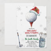Invitation à la fête de Noël de golf (Devant / Derrière)
