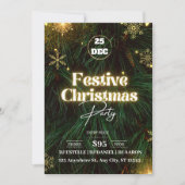 Invitation à la fête de Noël de Green Festive (Devant)