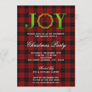 Invitation à la fête de Noël de JOY Tartan