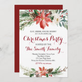 Invitation à la fête de Noël de la floraison Water (Devant / Derrière)