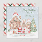 Invitation à la fête de Noël de la maison enneigée (Devant / Derrière)