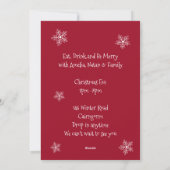 Invitation à la fête de Noël de la maison ouverte (Dos)