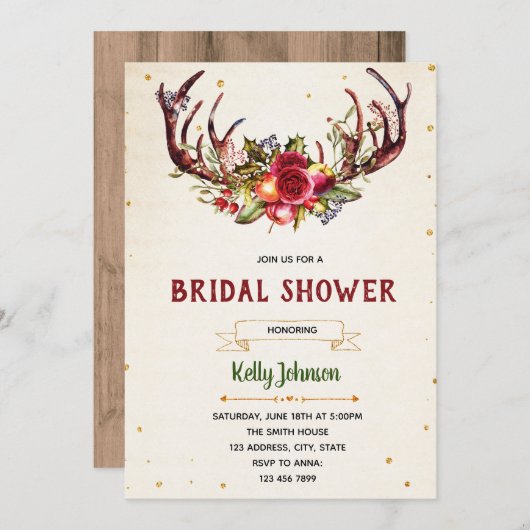 Invitation à la fête de Noël de la nuptiale (Devant / Derrière)