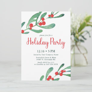 Invitation à la fête de Noël de la société Holly