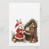 Invitation à la fête de Noël de lapin blanc (Dos)