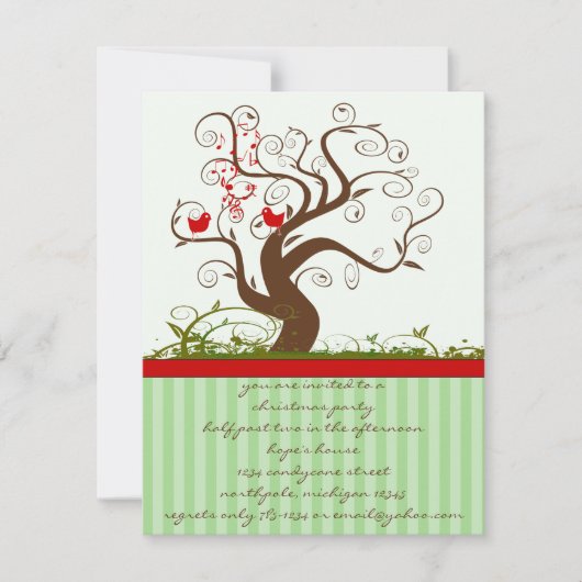 Invitation à la fête de Noël de l'arbre à chanter (Devant)