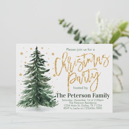 Invitation à la fête de Noël de l'arbre de pin (Debout devant)