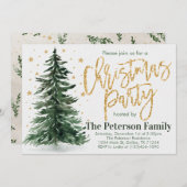 Invitation à la fête de Noël de l'arbre de pin (Devant / Derrière)