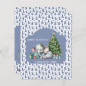Invitation à la fête de Noël de l'éléphant blanc (Devant / Derrière)