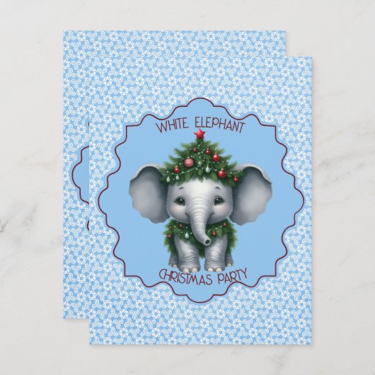 Invitation à la fête de Noël de l'éléphant blanc (Devant / Derrière)