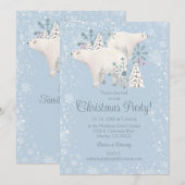 Invitation à la fête de Noël de l'ours polaire (Devant / Derrière)