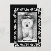 Invitation à la fête de Noël de l'Ours polaire (Devant / Derrière)