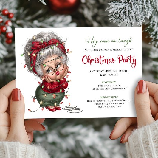 Invitation à la fête de Noël de Mamie Comic