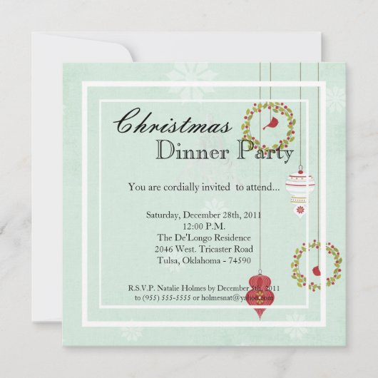 Invitation à la fête de Noël de Noël de Noël (Devant)