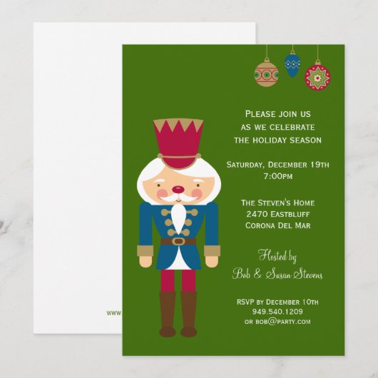 Invitation à la fête de Noël de Nutcracker (Devant / Derrière)