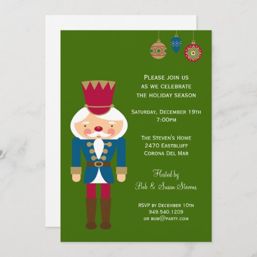 Invitation à la fête de Noël de Nutcracker (Devant / Derrière)