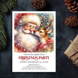 Invitation à la fête de Noël de Père Noël et Rudol