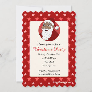 Invitation à la fête de Noël de Père Noël noir