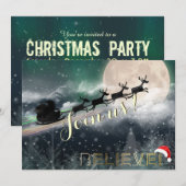 Invitation à la fête de Noël de père Noël Sleigh R (Devant / Derrière)