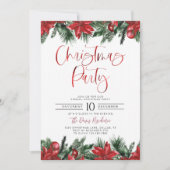 Invitation à la fête de Noël de Poinsetta moderne (Devant)