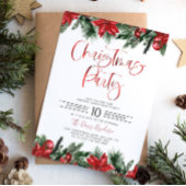 Invitation à la fête de Noël de Poinsetta moderne