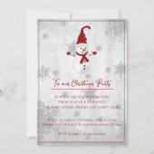 Invitation à la fête de Noël de Red Cute Snowman (Dos)