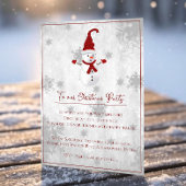 Invitation à la fête de Noël de Red Cute Snowman