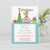 Invitation à la fête de Noël de Reindeer (Debout devant)