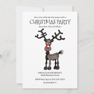 Invitation à la fête de Noël de Rudolph