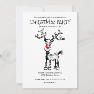 Invitation à la fête de Noël de Rudolph