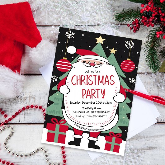 Invitation à la fête de Noël de Santa