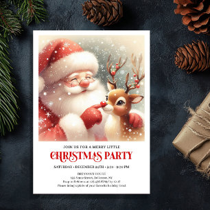 Invitation à la fête de Noël de Santa Rudolph Joye