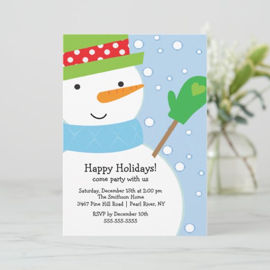 Invitation à la fête de Noël de Snowman (Debout devant)