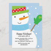 Invitation à la fête de Noël de Snowman (Devant / Derrière)