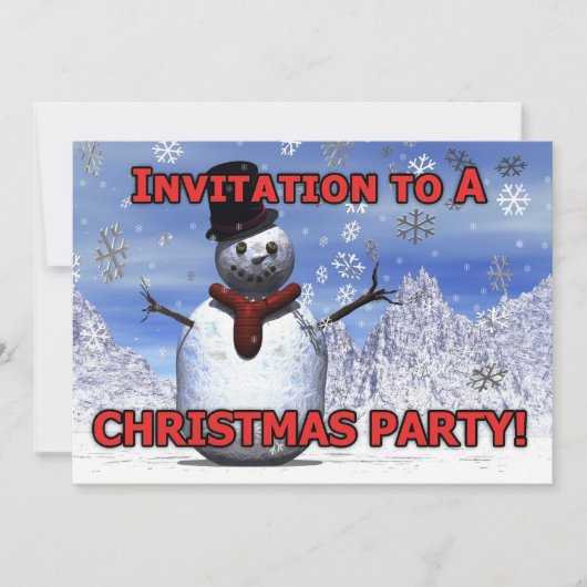 Invitation à la fête de Noël de Snowman (Devant)