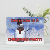 Invitation à la fête de Noël de Snowman (Debout devant)