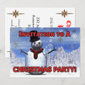 Invitation à la fête de Noël de Snowman (Devant / Derrière)