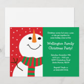 Invitation à la fête de Noël de Snowman (Devant / Derrière)