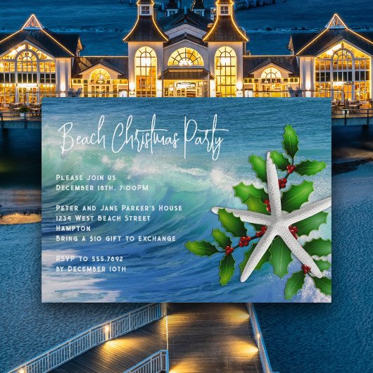 Invitation à la fête de Noël de Starfish Ocean