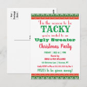 Invitation à la fête de Noël de Tacky Ugly Sweater (Devant / Derrière)