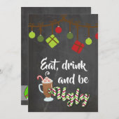 Invitation à la fête de Noël de Tacky Ugly Sweater (Devant / Derrière)