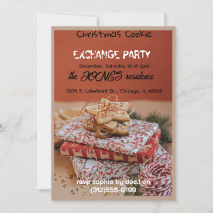 Invitation à la fête de Noël d'échange de biscuits