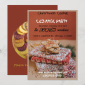Invitation à la fête de Noël d'échange de biscuits (Devant / Derrière)