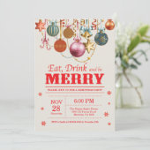 Invitation à la fête de Noël Déguster un verre Joy (Debout devant)