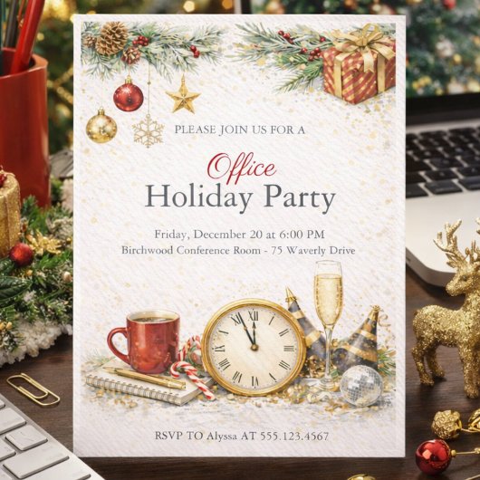 Invitation à la fête de Noël d'entreprise