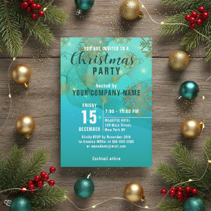 Invitation à la fête de Noël d'entreprise turquois